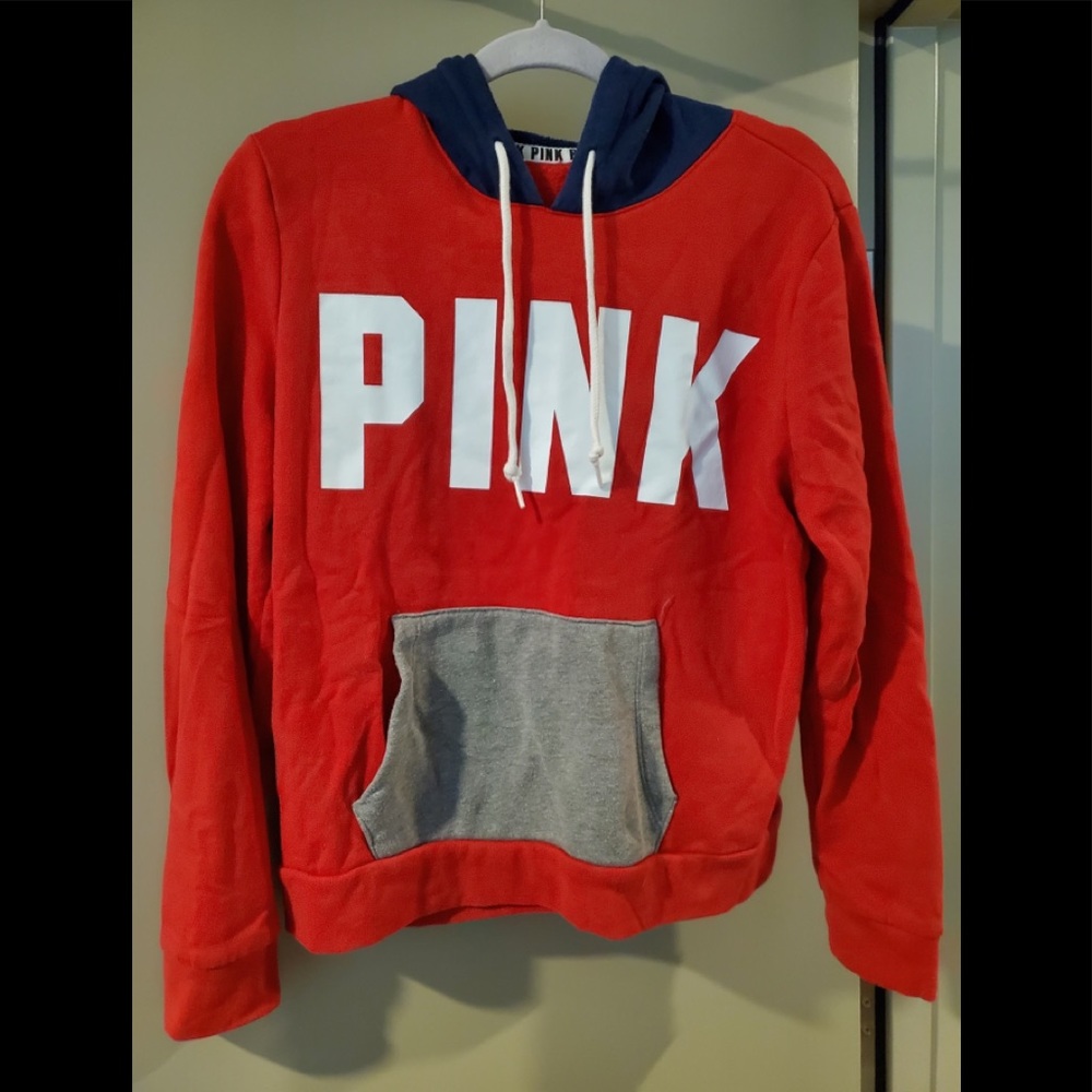PINK Colorblock Pullover Hoodie